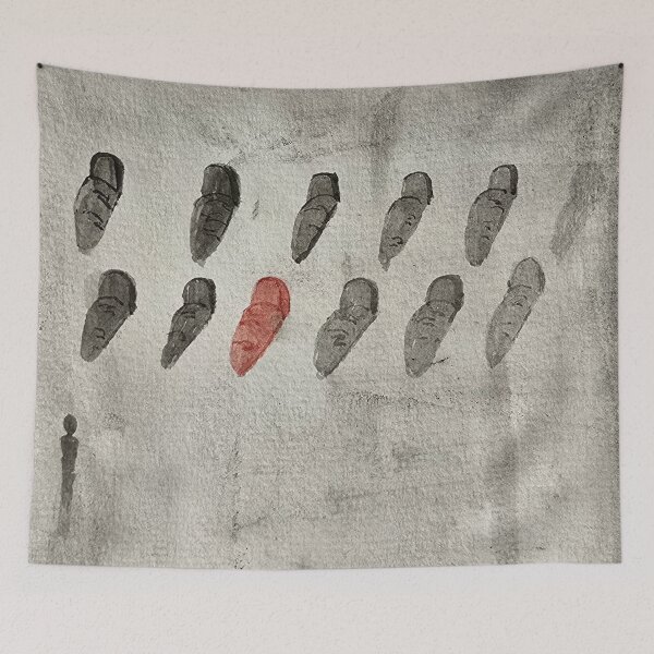 Item preview, The Unique Soul - Original Abstract Watercolor Symbolism designed and sold by AliAltinelArt.