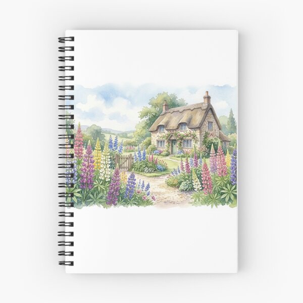 Item preview, Countryside Cottage Garden Watercolor Landscape Painting designed and sold by loccotown168.