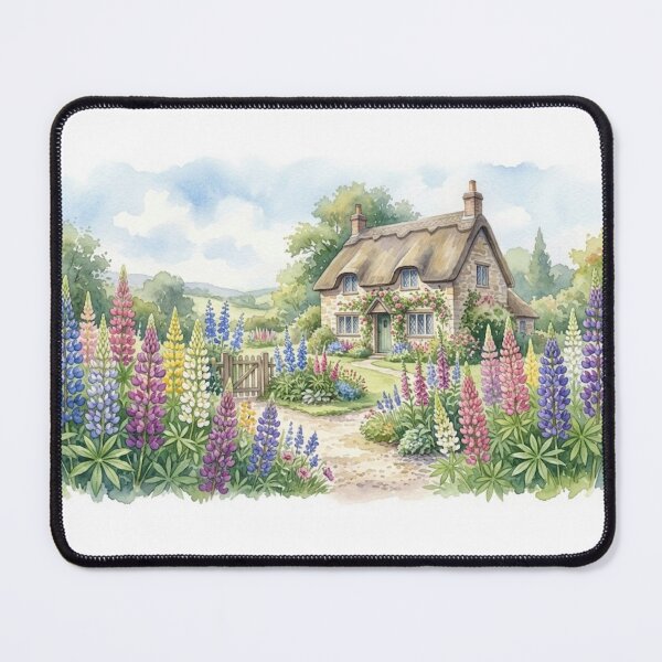 Item preview, Countryside Cottage Garden Watercolor Landscape Painting designed and sold by loccotown168.