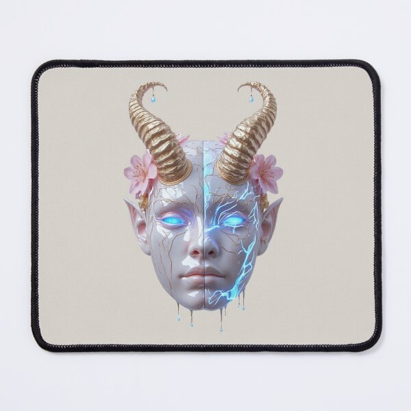 Item preview, SILK & STONE I Hannya Reborn: White Jade & Electric Gold I No. 01 designed and sold by Shift-Bloom.
