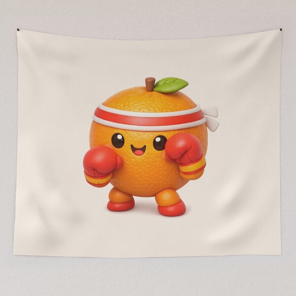 Item preview, Cute Kawaii Orange Boxer | Funny Fruit Fighter Cartoon designed and sold by Moons Studio.