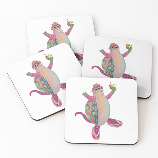 Item preview, Cool Cat With Cocktail Summer Vacation Vibes designed and sold by FaliushART.