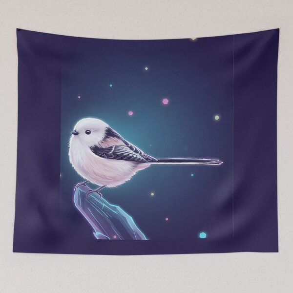 Item preview, Cyberpunk Long Tailed Tit Neon Aesthetic Bird Art designed and sold by JWSmile.