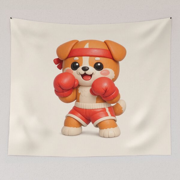 Item preview, Kawaii Boxer Puppy - Cute Boxing Dog Cartoon | Fitness Fighter Aesthetic  designed and sold by Moons Studio.