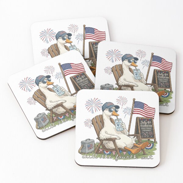 Item preview, Chill the Fourth Out Patriotic Duck Fireworks designed and sold by colorsartss.