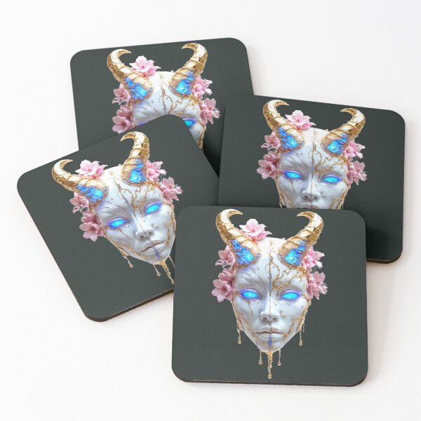 Item preview, SILK & STONE I Hannya Reborn: White Jade & Electric Gold I No. 02 designed and sold by Shift-Bloom.