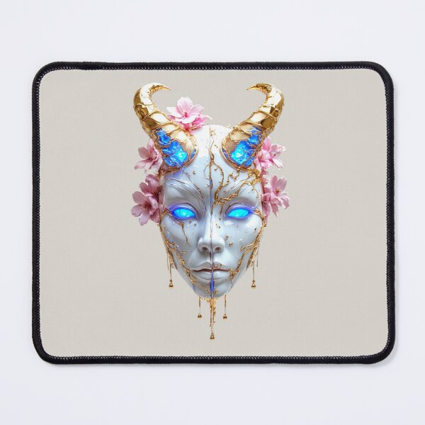 Item preview, SILK & STONE I Hannya Reborn: White Jade & Electric Gold I No. 02 designed and sold by Shift-Bloom.
