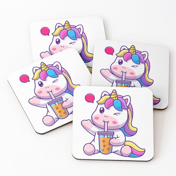 Item preview, Cute Unicorn Drinking Bubble Tea Boba designed and sold by kjpwr.