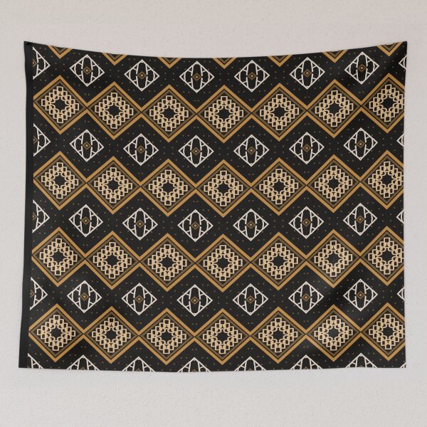 Item preview, Black and Gold Geometric Indian Pattern designed and sold by Zuria Souk.