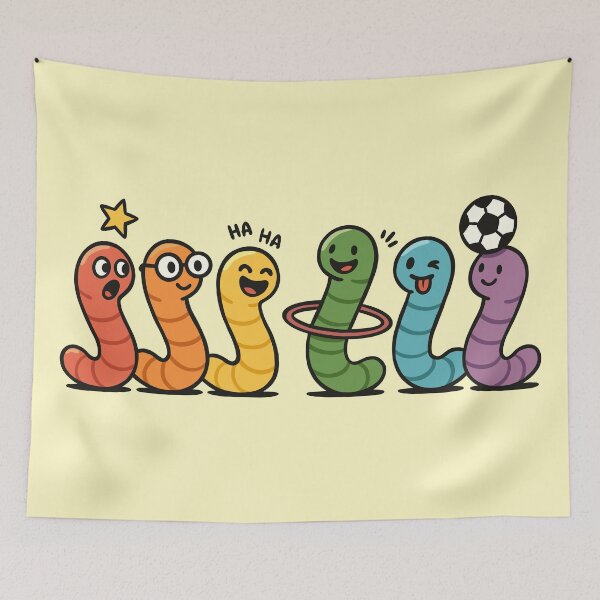 Item preview, Silly Rainbow Worms designed and sold by Ghost on Toast.