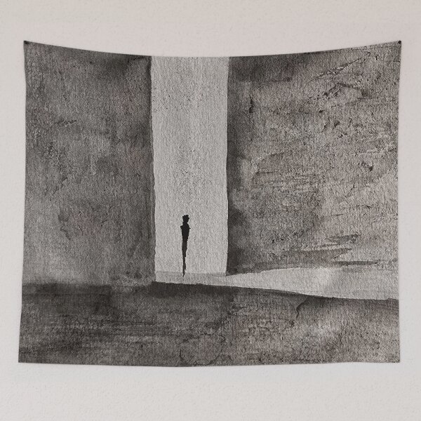 Item preview, The Narrow Path to Light - Original Abstract Watercolor Art designed and sold by AliAltinelArt.