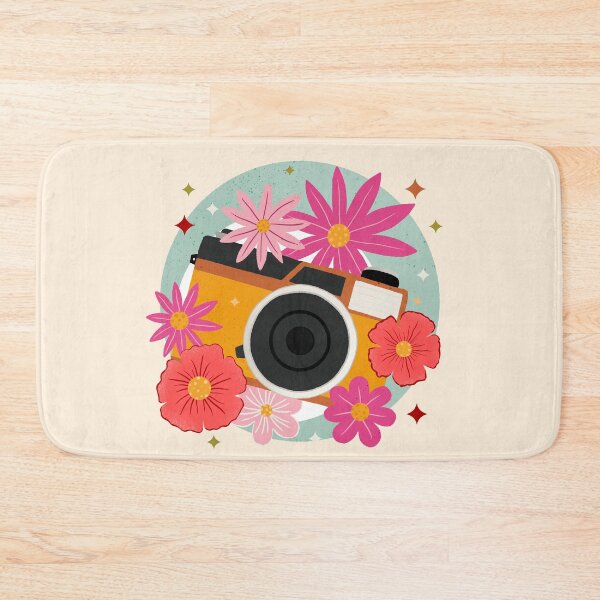 Item preview, Vintage camera and flowers - retro bubble badge designed and sold by Home Cyn Home.