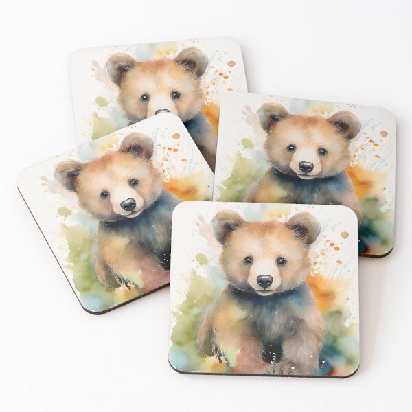 Item preview, Cute Woodland Bear Cub Watercolor designed and sold by Wildflower Mama Designs.