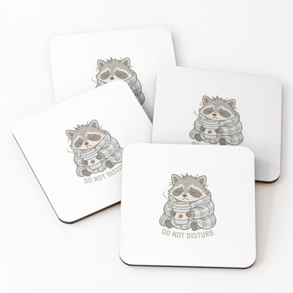 Item preview, Sleepy Raccoon in Blanket – "Do Not Disturb" Cozy Animal Sticker designed and sold by designerr23 ⭐⭐⭐⭐⭐.