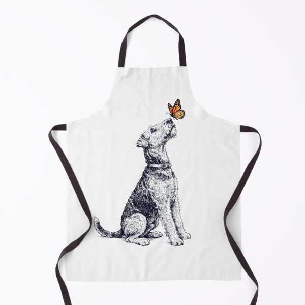 Item preview, Vintage Airedale Terrier with Butterfly Dog Lover designed and sold by DoodleTortle.
