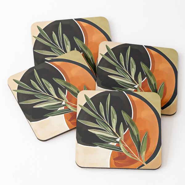 Item preview, Boho Abstract Minimalist Leaf Design In Warm Earthtones designed and sold by DEC02.