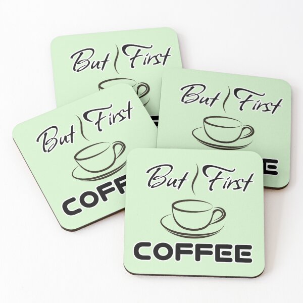 Item preview, But First Coffee Minimal Typography Cafe Design designed and sold by PixelParinda.