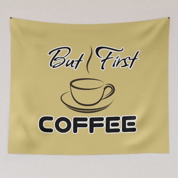 Item preview, But First Coffee Minimal Typography Cafe Design designed and sold by PixelParinda.