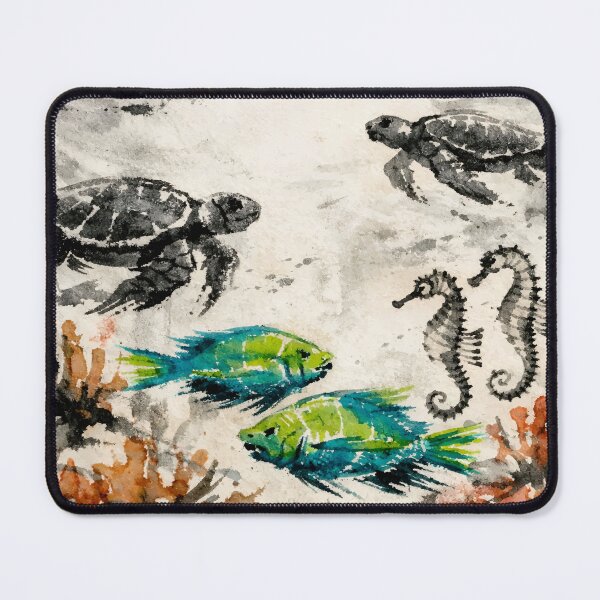Item preview, Weathered Reef Currents with Textured Marine Life designed and sold by WildlifeInc.