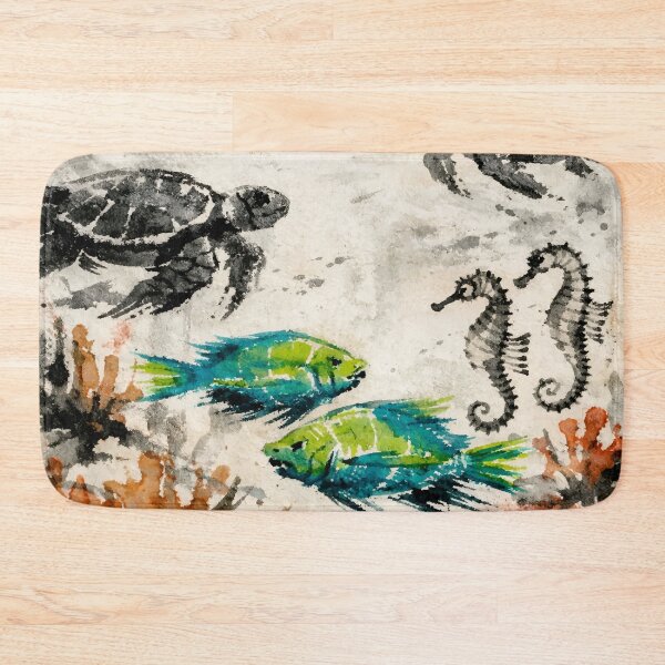 Item preview, Weathered Reef Currents with Textured Marine Life designed and sold by WildlifeInc.