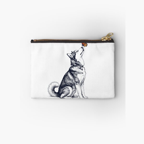 Item preview, Vintage Alaskan Malamute with Butterfly Dog Lover designed and sold by DoodleTortle.