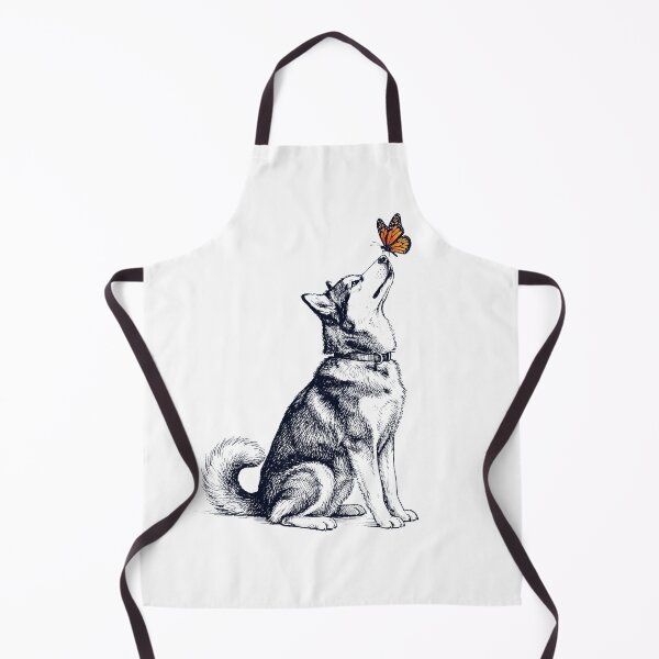 Item preview, Vintage Alaskan Malamute with Butterfly Dog Lover designed and sold by DoodleTortle.