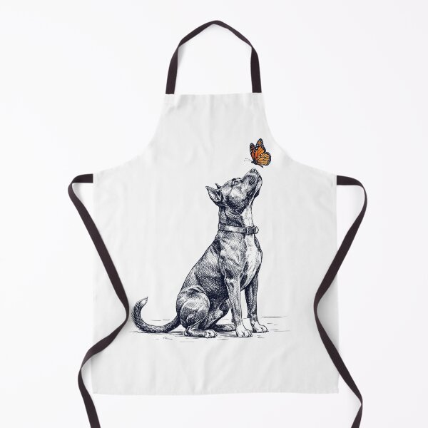 Aperçu de l'œuvre American Staffordshire Terrier vintage avec papillon, amoureux des chiens créée et vendue par DoodleTortle.