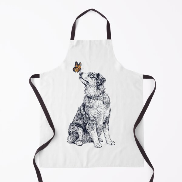 Item preview, Vintage Australian Shepherd with Butterfly Dog Lover designed and sold by DoodleTortle.