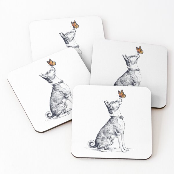 Item preview, Vintage Basenji with Butterfly Dog Lover designed and sold by DoodleTortle.
