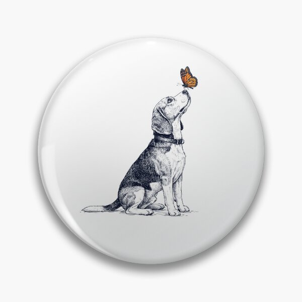 Item preview, Vintage Beagle with Butterfly Dog Lover designed and sold by DoodleTortle.
