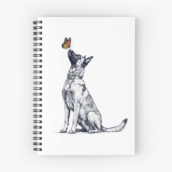 Item preview, Vintage Belgian Malinois with Butterfly Dog Lover designed and sold by DoodleTortle.