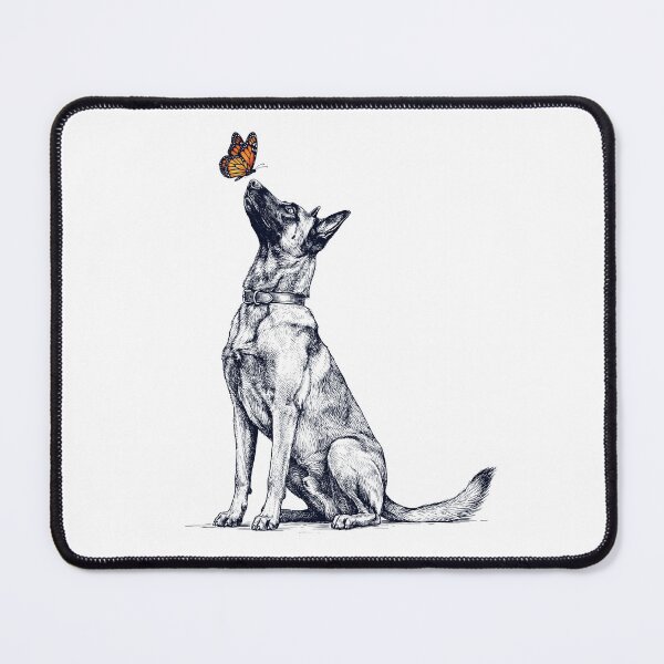 Item preview, Vintage Belgian Malinois with Butterfly Dog Lover designed and sold by DoodleTortle.