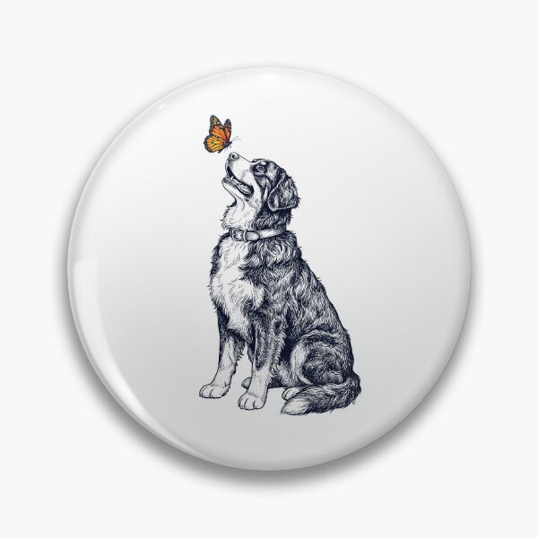 Item preview, Vintage Bernese Mountain Dog with Butterfly Dog Lover designed and sold by DoodleTortle.