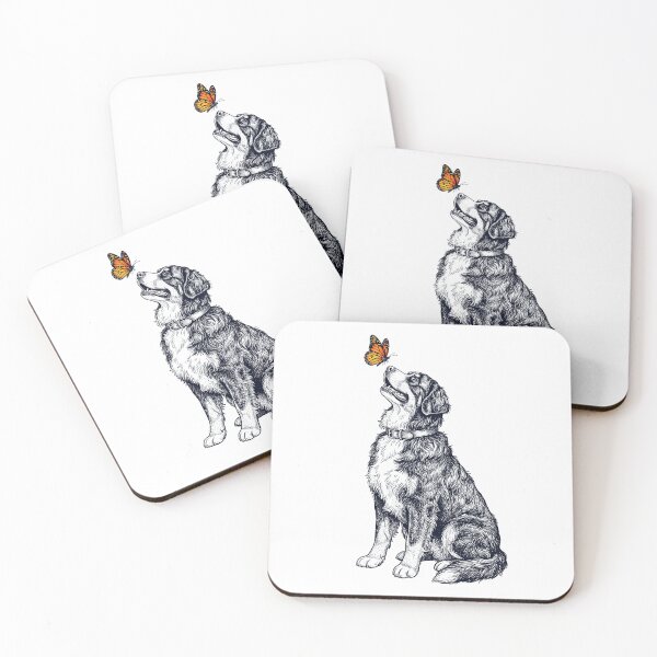 Item preview, Vintage Bernese Mountain Dog with Butterfly Dog Lover designed and sold by DoodleTortle.