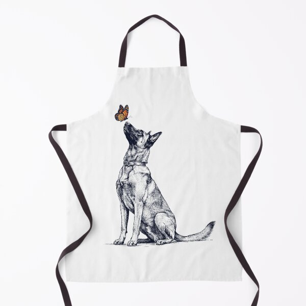 Aperçu de l'œuvre Malinois belge vintage avec papillon amoureux des chiens créée et vendue par DoodleTortle.