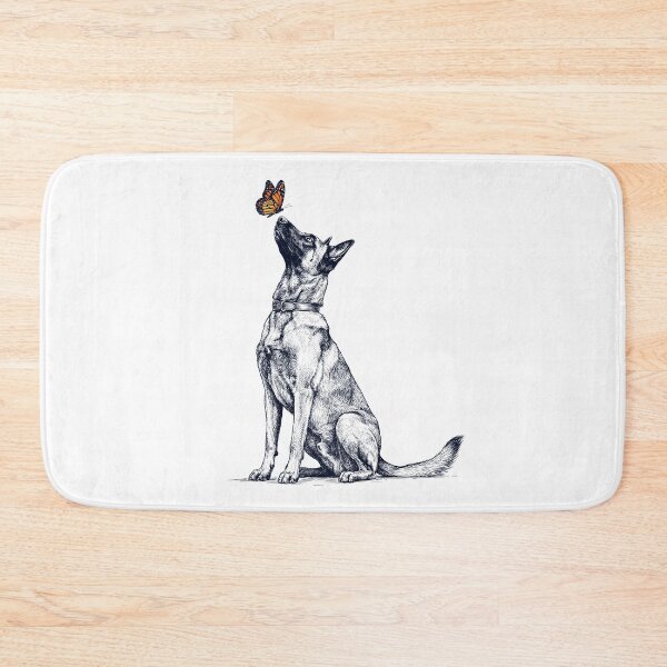 Item preview, Vintage Belgian Malinois with Butterfly Dog Lover designed and sold by DoodleTortle.