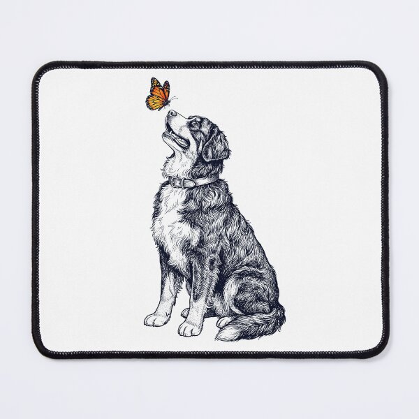 Item preview, Vintage Bernese Mountain Dog with Butterfly Dog Lover designed and sold by DoodleTortle.