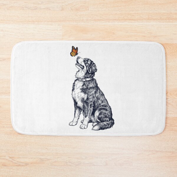 Item preview, Vintage Bernese Mountain Dog with Butterfly Dog Lover designed and sold by DoodleTortle.