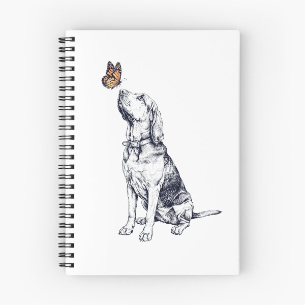 Artikelvorschau, Vintage Bloodhound mit Schmetterling für Hundeliebhaber entworfen und verkauft von DoodleTortle.