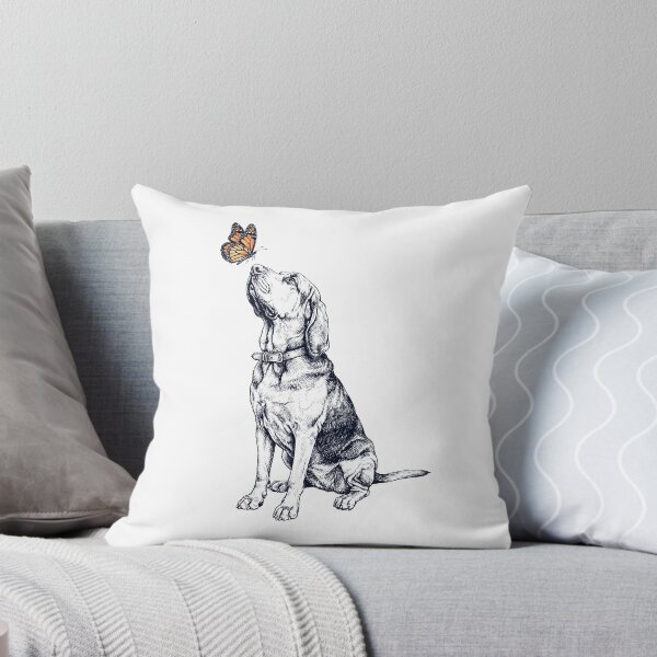 Aperçu de l'œuvre Chien de Saint-Hubert vintage avec papillon amoureux des chiens créée et vendue par DoodleTortle.