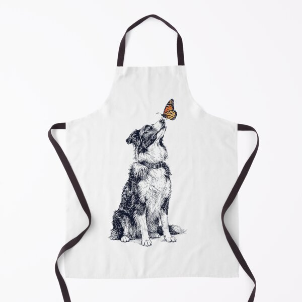 Item preview, Vintage Border Collie with Butterfly Dog Lover designed and sold by DoodleTortle.