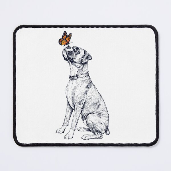 Item preview, Vintage Boxer Dog with Butterfly Dog Lover designed and sold by DoodleTortle.