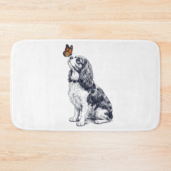 Item preview, Vintage Cavalier King Charles Spaniel with Butterfly Dog Lover designed and sold by DoodleTortle.