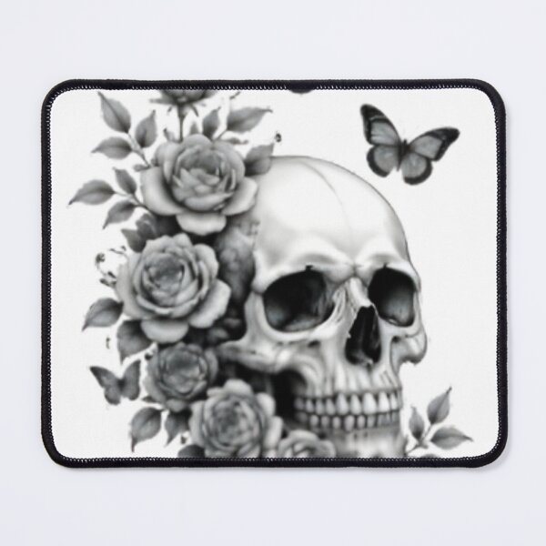Item preview, Gothic Rose Skull and Butterflies designed and sold by RizziesDesign.