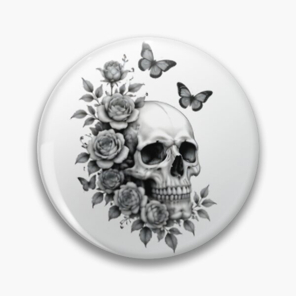 Item preview, Gothic Rose Skull and Butterflies designed and sold by RizziesDesign.