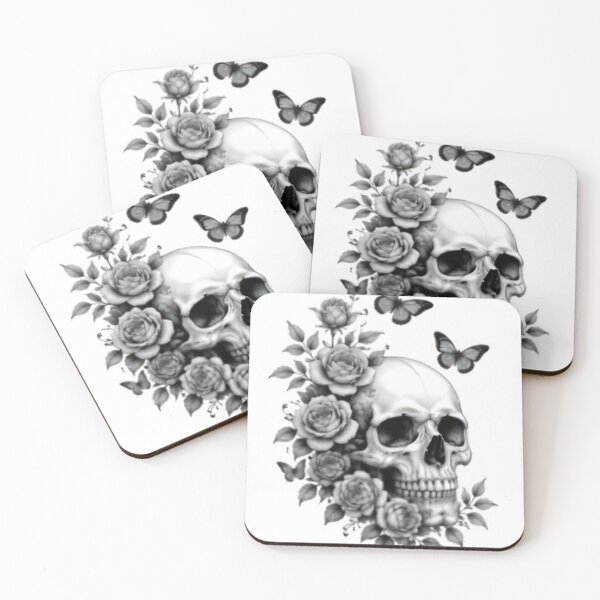 Item preview, Gothic Rose Skull and Butterflies designed and sold by RizziesDesign.