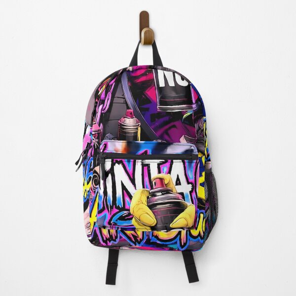 Item preview, Ninja Chicken with Spray Can | Graffiti Artist Digital Art | Rainbow Neon Street Art Logo designed and sold by Cyber-ART-Studio.