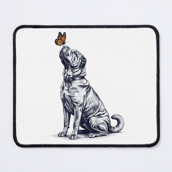 Item preview, Vintage Chinese Shar Pei with Butterfly Dog Lover designed and sold by DoodleTortle.
