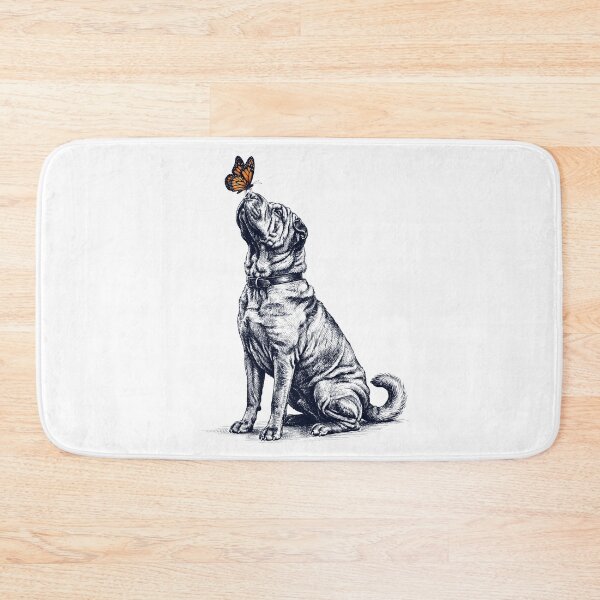 Item preview, Vintage Chinese Shar Pei with Butterfly Dog Lover designed and sold by DoodleTortle.