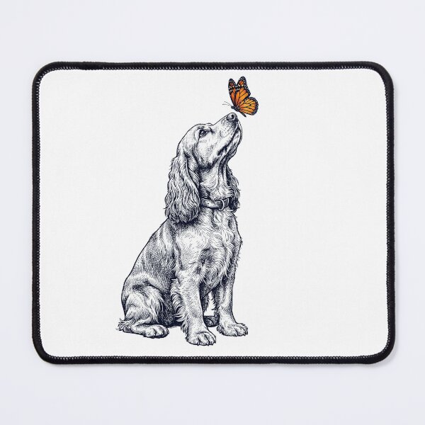 Item preview, Vintage Cocker Spaniel with Butterfly Dog Lover designed and sold by DoodleTortle.